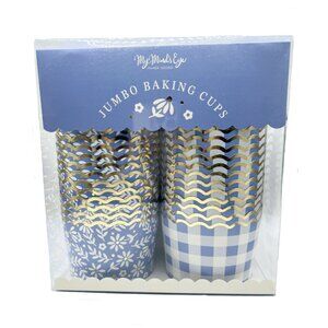NEW My Minds Eye Gold Foiled Daisies and Gingham Jumbo Baking Cups - 40 Count